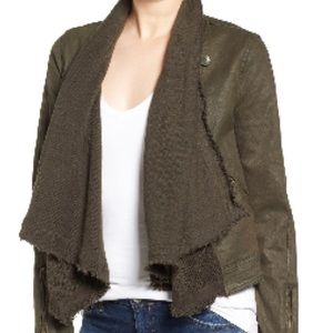 Free People.  Drape Front Coated Jacket   Size 10. Color: Olive.